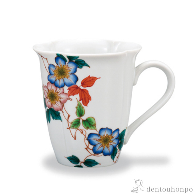 マグカップ 12か月の花 鉄仙（7月）≪在庫確認後、1~3営業日で出荷≫ ( プレゼント デザイン マグ オリジナル タンブラー 九谷焼 )