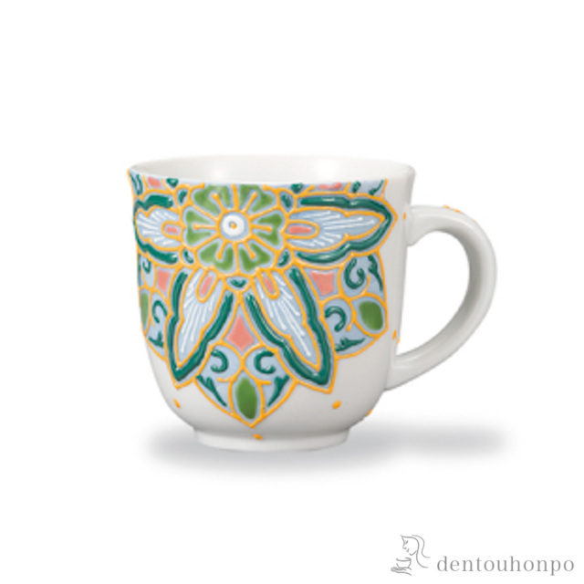 【送料無料】マグカップ 色絵華唐紋≪在庫確認後、1~3営業日で出荷≫ ( プレゼント デザイン マグ オリジナル タンブラー 九谷焼 )