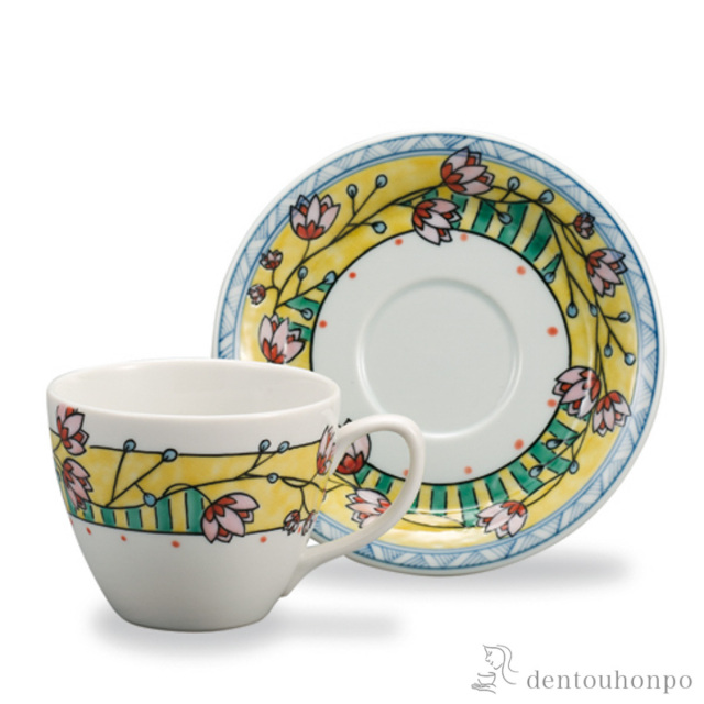 カップ＆ソーサー チューリップ≪在庫確認後、1~3営業日で出荷≫ ( セット ソーサー ティーカップ 美味しい おすすめ 九谷焼 )