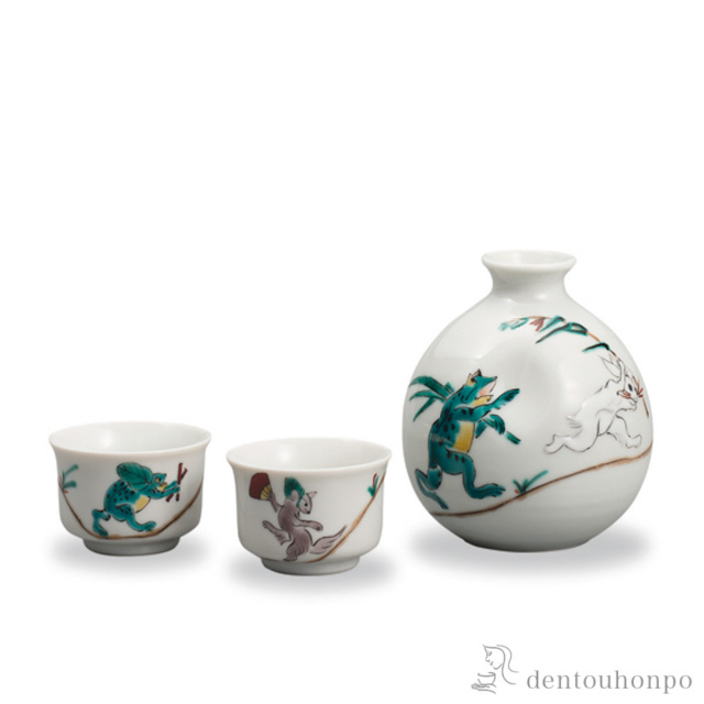 【送料無料】晩酌揃 鳥獣戯画≪在庫確認後、1~3営業日で出荷≫ ( 酒器 日本酒 冷酒 プレゼント 人気 九谷焼 )