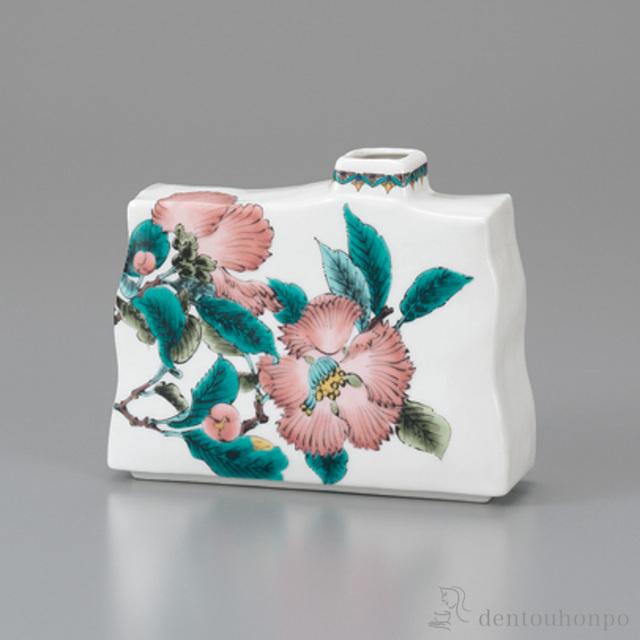 【送料無料】一輪生 山茶花 5号≪在庫確認後、1~3営業日で出荷≫ ( 花瓶 おしゃれ 花器 フラワーベース おすすめ 九谷焼 )