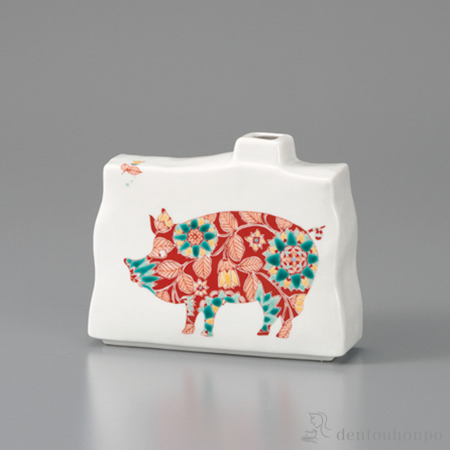 【送料無料】一輪生 ボタニカル 赤豚 5号≪在庫確認後、1~3営業日で出荷≫ ( 花瓶 おしゃれ 花器 フラワーベース おすすめ 九谷焼 )