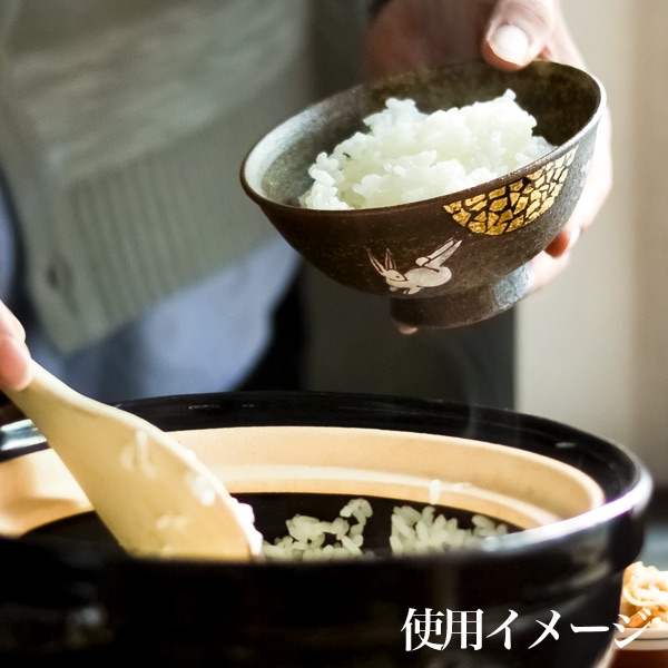 送料無料】 夫婦茶碗 月見うさぎ ペア 金箔付き / 夫婦茶碗 めおと茶碗
