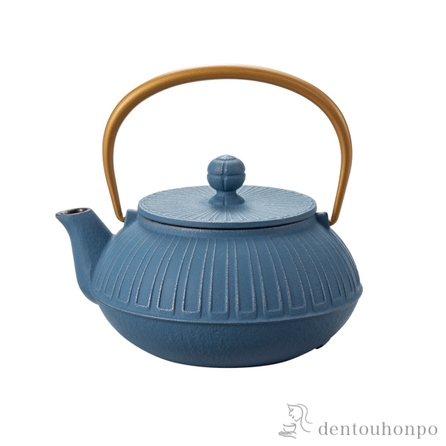 【送料無料】急須5型 菊 銀／空色 茶こし付≪売り切れました≫ ( 岩鋳 ティーポット お茶 煎茶 日本茶 おすすめ 南部鉄器 )