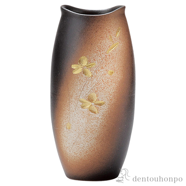 【送料無料】長花瓶 金彩花彫≪2週間程で出荷予定≫ ( へちもん 木札名入れ有料 父の日 プレゼント 初任給 ガラス フラワーベース 花器 一輪挿し おすすめ 信楽焼 )