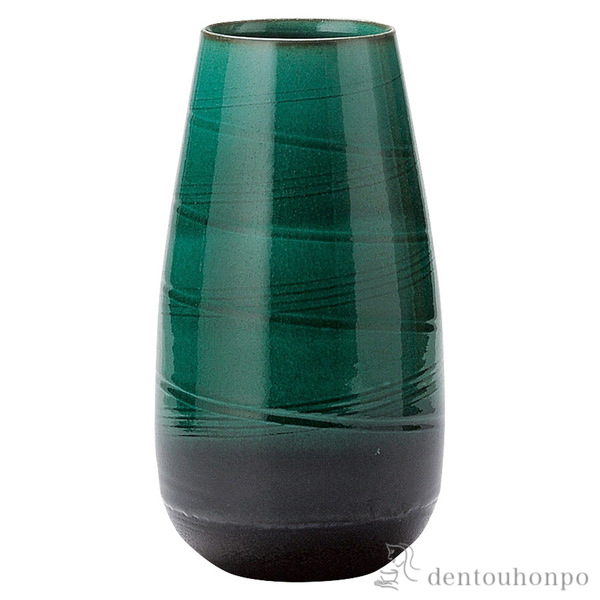 送料無料 長花瓶 緑硝子 へちもん ガラス フラワーベース 花器 一輪挿し おすすめ 信楽焼 送料無料 1 3営業日で出荷