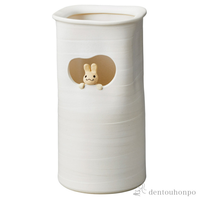 【送料無料】傘立 窓うさぎ≪在庫確認後、10~14営業日程で出荷≫ ( へちもん 母の日 プレゼント 初任給 スリム 玄関 お店 高級 おすすめ 信楽焼 )