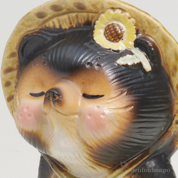 キス狸 メス 6号 / 置物 幸運 風水 縁起物 人気 信楽焼 ≪注文