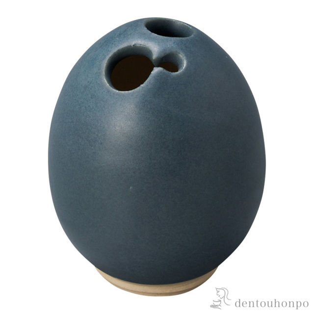 【送料無料】ミニ花瓶 花たまご 藍鼠≪在庫確認後、10~14営業日程で出荷予定≫ ( へちもん 木札名入れ有料 一輪挿し おしゃれ 花器 フラワーベース かわいい 信楽焼 )