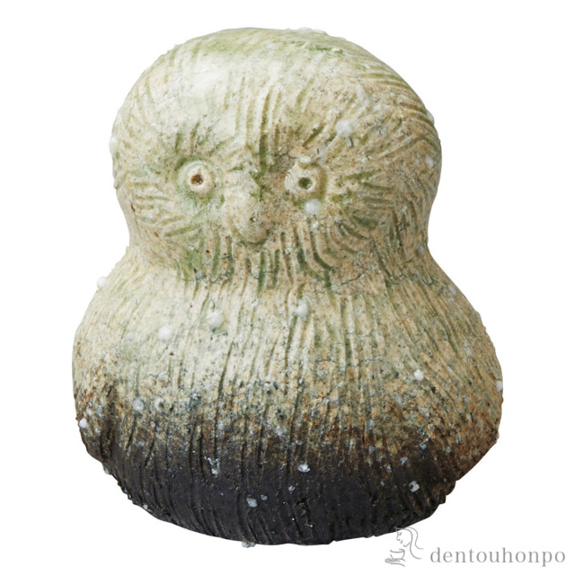 【送料無料】置物 窯守 ふくろう 中≪在庫確認後、10~14営業日程で出荷≫ ( へちもん 木札名入れ有料 高級 コレクション 美術品 工芸品 伝統 信楽焼 )