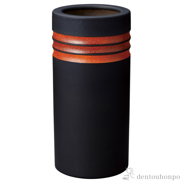 【送料無料】傘立て 緋色と黒≪在庫確認後、10~14営業日程で出荷予定≫ ( へちもん スリム 玄関 お店 高級 おすすめ 信楽焼 )