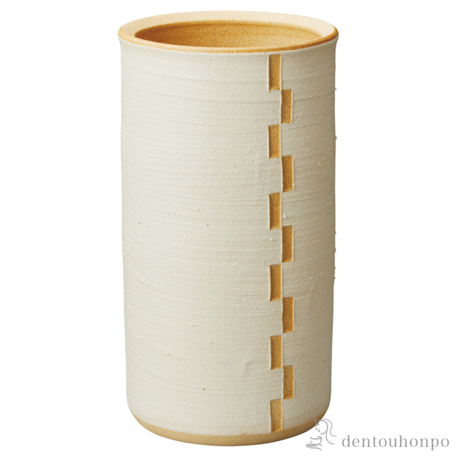 【送料無料】傘立て 小街カフェ たわみ クリーム≪在庫確認後、10~14営業日程で出荷予定≫ ( へちもん スリム 玄関 お店 高級 おすすめ 信楽焼 )