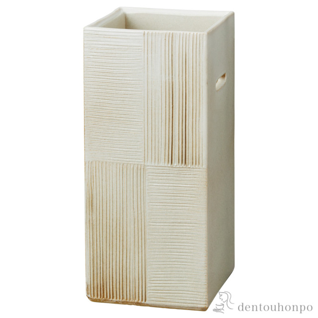 【送料無料】傘立て 立刻線 白≪在庫確認後、10~14営業日程で出荷予定≫ ( へちもん スリム 玄関 お店 高級 おすすめ 信楽焼 )