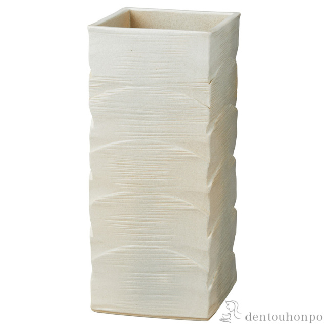 【送料無料】傘立て 白窯変 さざ波≪在庫確認後、10~14営業日程で出荷予定≫ ( へちもん スリム 玄関 お店 高級 おすすめ 信楽焼 )