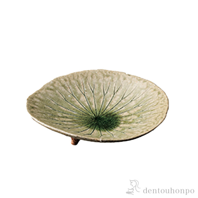 【送料無料】盛器 蓮の葉 20ｃｍ ３枚セット≪在庫確認後、10~14営業日程で出荷≫ ( へちもん プレート おつまみ 料理 和食 洋食 信楽焼 )