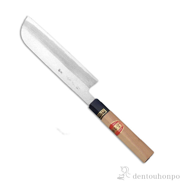 【送料無料】和包丁 堺菊守 特製（水牛柄） 鎌型薄刃 240mm 1本 名入れ彫刻無料≪在庫確認後、7営業日程で出荷≫ ( 切れ味 ナイフ 庖丁 人気 おすすめ 堺打刃物 )