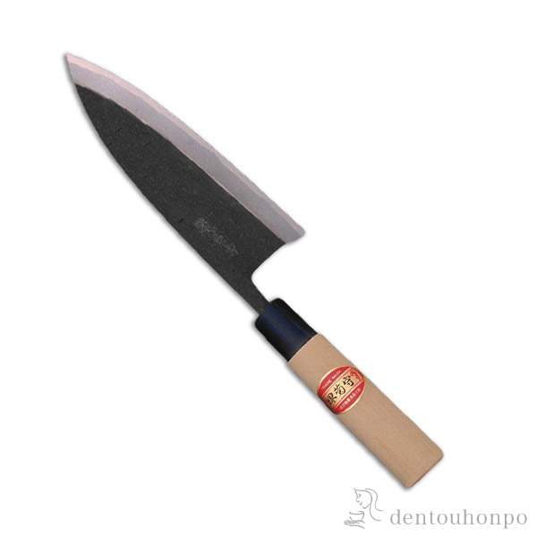 【送料無料】和包丁 堺菊守 別打（プラスチック柄） 黒出刃 210mm 1本 名入れ彫刻無料≪在庫確認後、7営業日程で出荷≫ ( 切れ味 ナイフ 庖丁 人気 おすすめ 堺打刃物 )