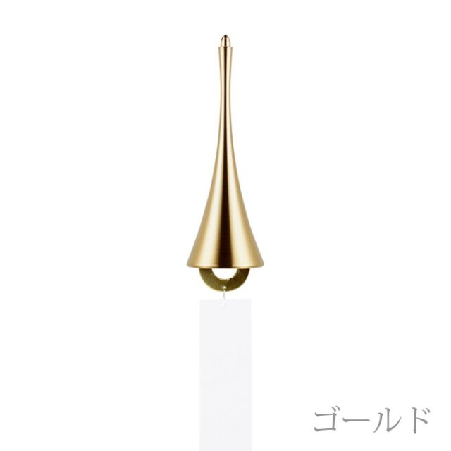 風鈴 ホルン ゴールド 短冊付≪在庫確認後、21営業日程で出荷≫ ( 能作 母の日 プレゼント 初任給 受付 来客用 仏具 仏壇 人気 高岡銅器 )