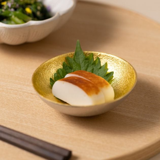 中鉢 Kuzushi Tare 金箔 中≪在庫確認後、10~14営業日程で出荷予定≫ ( 能作 和食 食器 おつまみ 朝食 煮物 高岡銅器 )