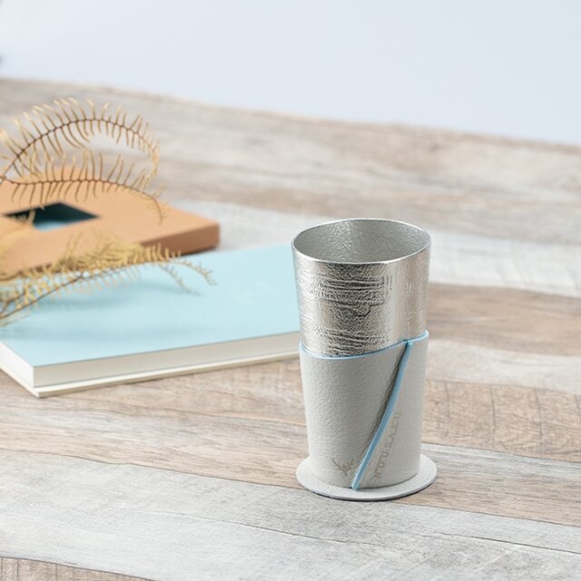 【送料無料】ビアカップセット シラカバ ホワイト ビアカップ1個・カバー1個≪在庫確認後、10~14営業日程で出荷≫ ( 能作 名入れ有料 タンブラー ビアグラス ビアカップ プレゼント 人気 高岡銅器 )