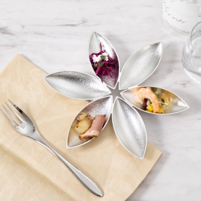 スターフラワー 小皿セット 6個入り≪在庫確認後、10~14営業日程で出荷≫ ( 能作 プレート 醤油皿 豆皿 和食 洋食 高岡銅器 )