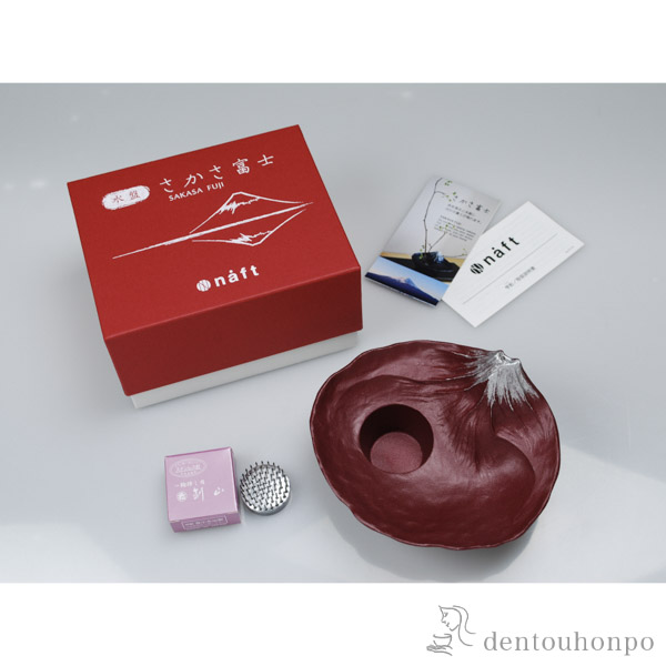 金運爆上げ　風水最高！山形限定品縦15cm最高級特殊朱銅製さくらんぼ花瓶　月山釜 送料無料】 水盤 さかさ富士 赤富士 剣山付 / 花器 いけばな