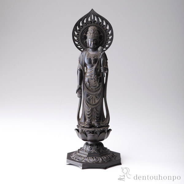 送料無料】 仏像 聖観音菩薩 選べる3色／古美金／古美青銅／古美茶