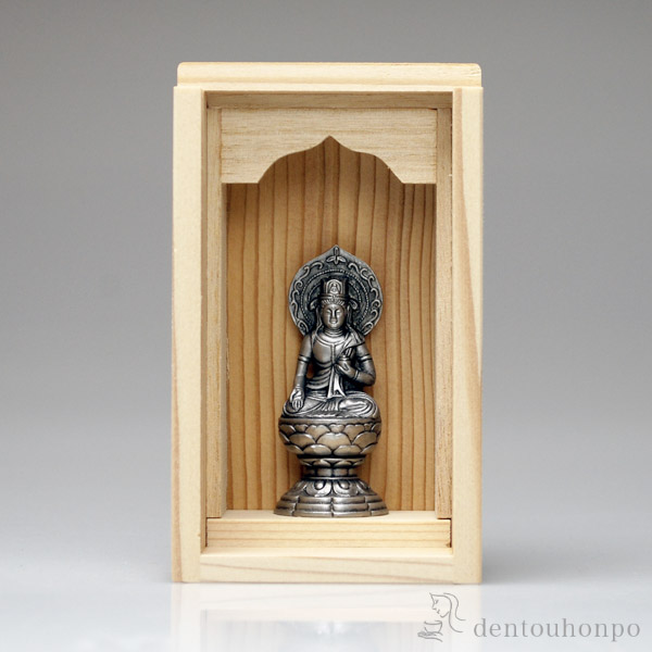 【送料無料】仏像 虚空蔵菩薩 古美色 線香・香立付≪在庫確認後、1~3営業日で出荷≫ ( 木箱名入れ有料 木札名入れ有料 父の日 プレゼント 初任給 仏壇 寺院 仏様 日本 仏具 高岡銅器 )