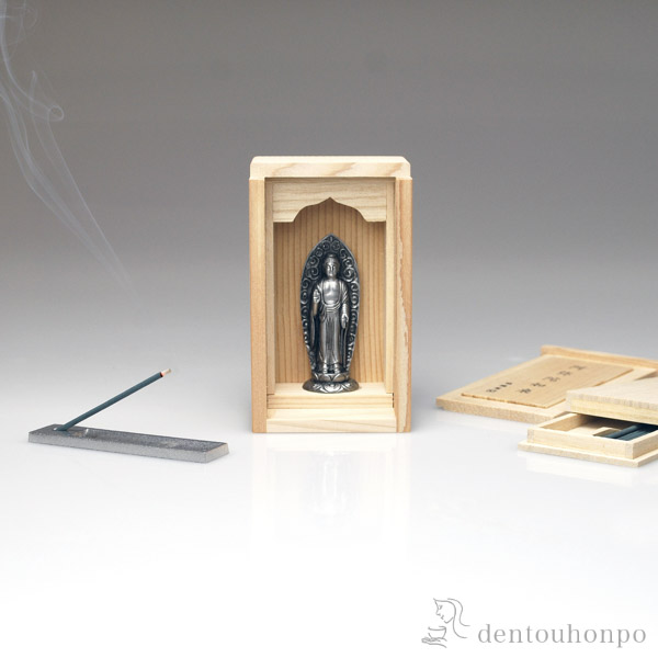 送料無料】 仏像 虚空蔵菩薩 古美色 線香・香立付 / 仏壇 寺院 仏様