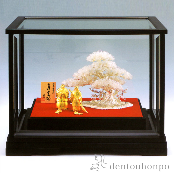 【送料無料】純金 吉祥高砂 45g≪注文後に商品取り寄せ、後日納期連絡致します≫ ( 光則（金工芸） 木札名入れ有料 置物 玄関 受付 幸運 風水 東京銀器（金工芸） )