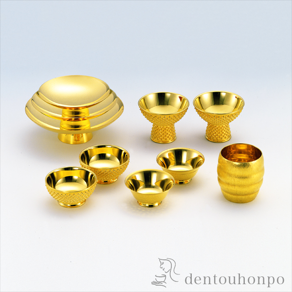 送料無料】 純金 高台猪口 霰 100g 単品 / 高級 コレクション 美術品