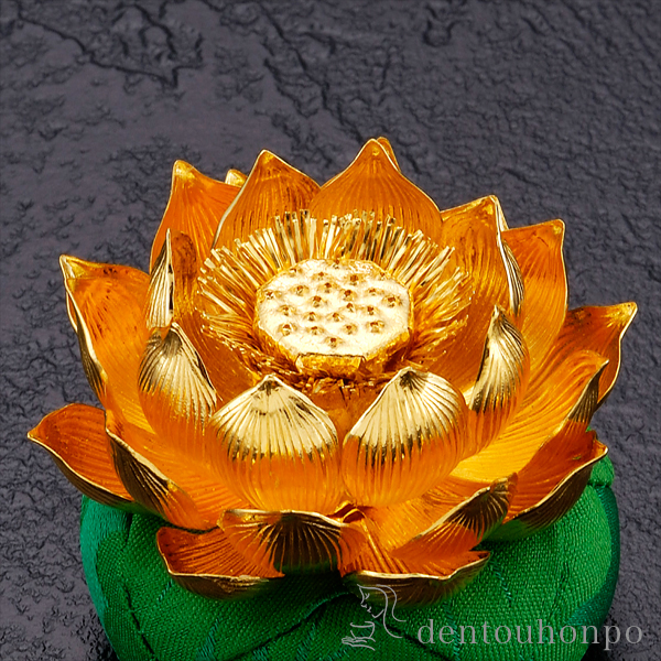 送料無料】 純金 蓮飾り 3寸・120g / 光則（金工芸） お寺 仏壇