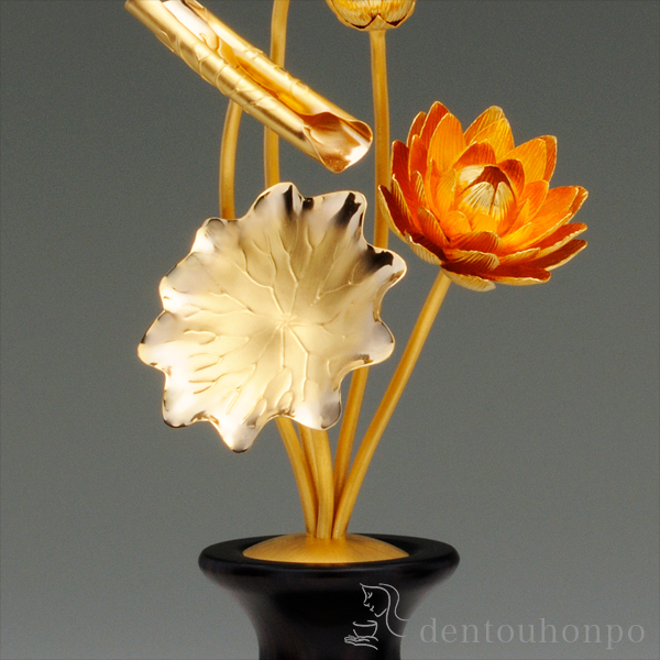 送料無料】 純金 菊常花揃 A 300g / 光則（金工芸） お寺 仏壇