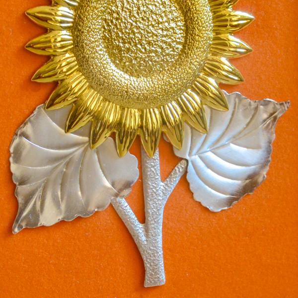 古いフランスの額 木製フレーム ひまわり 古いフランスの額 木製