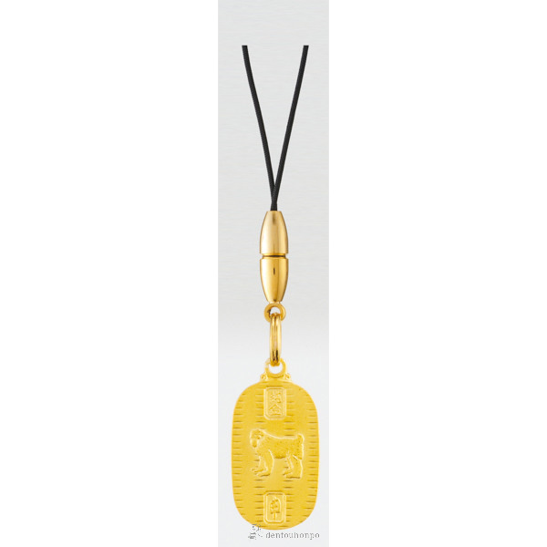 送料無料】 純金製 ストラップ 小判型 申 / シューホーン くつ