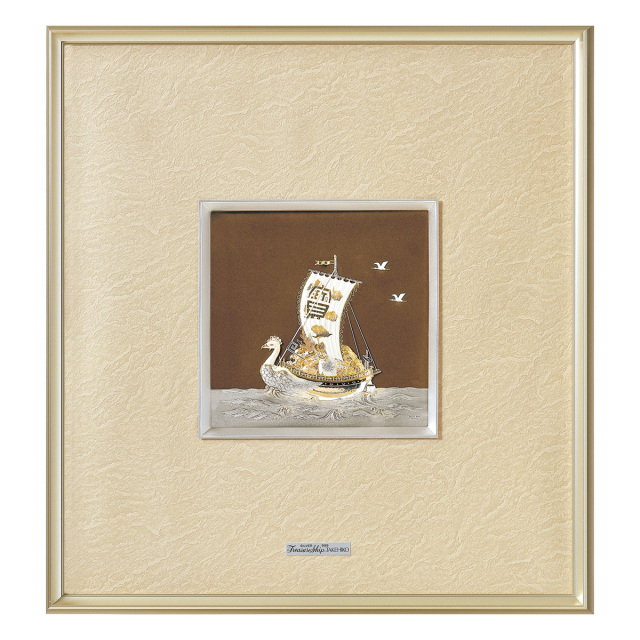 【送料無料】銀製 額 宝船 A 30g≪在庫確認後、10~14営業日程で出荷予定≫ ( 武比古 額縁 飾り フレーム 人気 おすすめ 東京銀器（銀工芸） )
