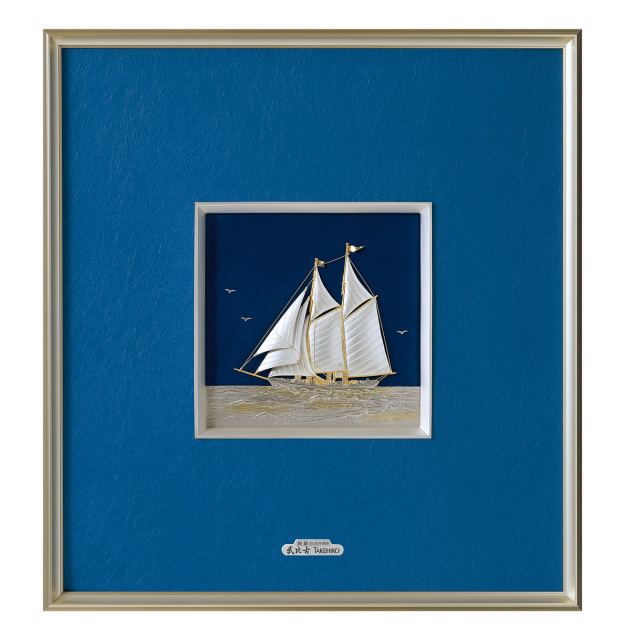 送料無料】 銀製 額 ヨット B 21g / 武比古 額縁 飾り フレーム 人気