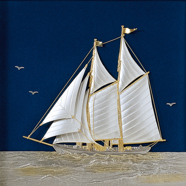 送料無料】 銀製 額 ヨット B 21g / 武比古 額縁 飾り フレーム 人気