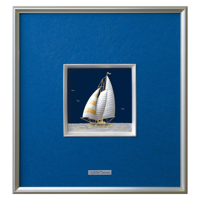 【送料無料】銀製 額 ヨット C 13g≪在庫確認後、10~14営業日程で出荷予定≫ ( 武比古 額縁 飾り フレーム 人気 おすすめ 東京銀器（銀工芸） )