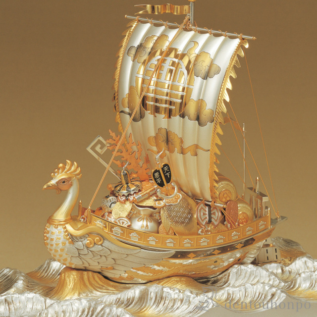 送料無料】 銀製 宝船 鳳凰 G 42g / 武比古 退職祝い プレゼント 置物  