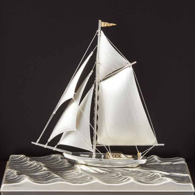 送料無料】 銀製 ヨット 1本マスト スロープケース C 45g / 高級