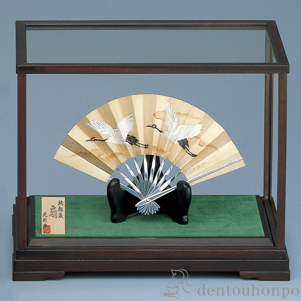 送料無料】 銀製 扇子 鶴 E 6.0号・51g / 光則（銀工芸） 高級