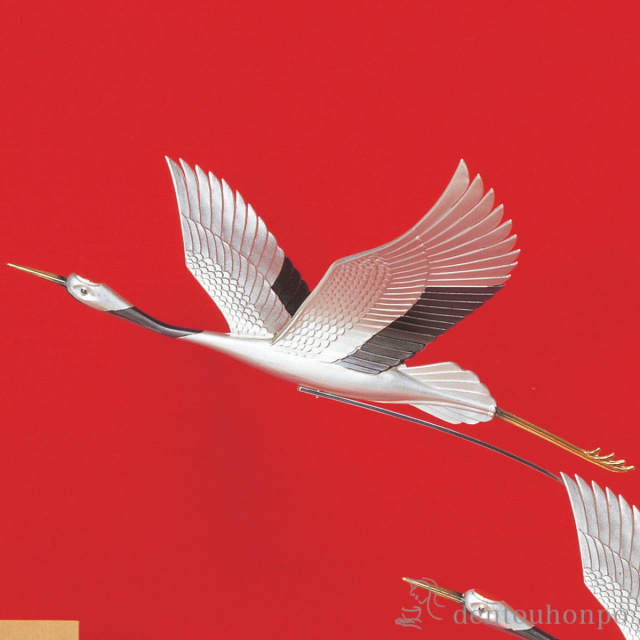 送料無料】 銀製 鶴 2羽 C 58g / 武比古 高級 コレクション 美術品