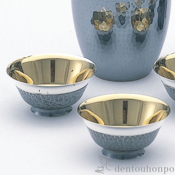 送料無料】 銀製 酒器揃 鎚目 1×3 B / 酒器 日本酒 冷酒 プレゼント  