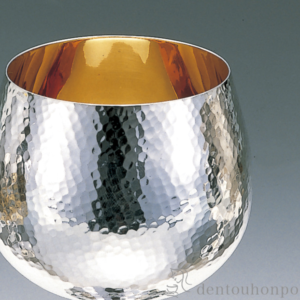 送料無料】 銀製 ブランデー 鎚目 A / ビールグラス ビアグラス 保温