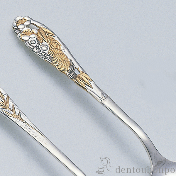 シルバースプーン14本 コーヒースプーン 小振り未使用美品 時代物 蒐集家放出 送料無料】 銀製 コーヒースプーン 松竹梅 B / セット ティー