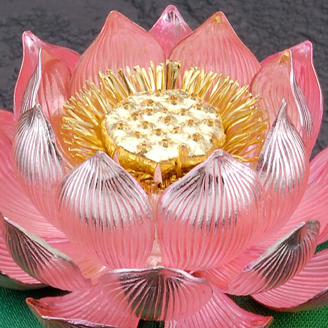 送料無料】 純銀 蓮飾り ピンク 2.0号・23g / 高級 コレクション 美術