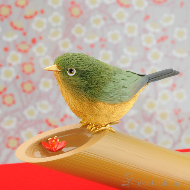 送料無料】 純金 初音（メジロ） 彩色 55g / 高級 コレクション 美術品