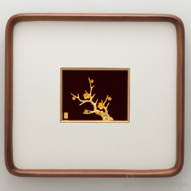 【送料無料】純金 貴金属画 梅 4g≪約半年で出荷予定≫ ( 額縁 飾り フレーム 人気 おすすめ 東京銀器（金工芸） )