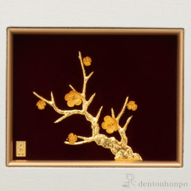 送料無料】 純金 貴金属画 梅 4g / 額縁 飾り フレーム 人気 おすすめ